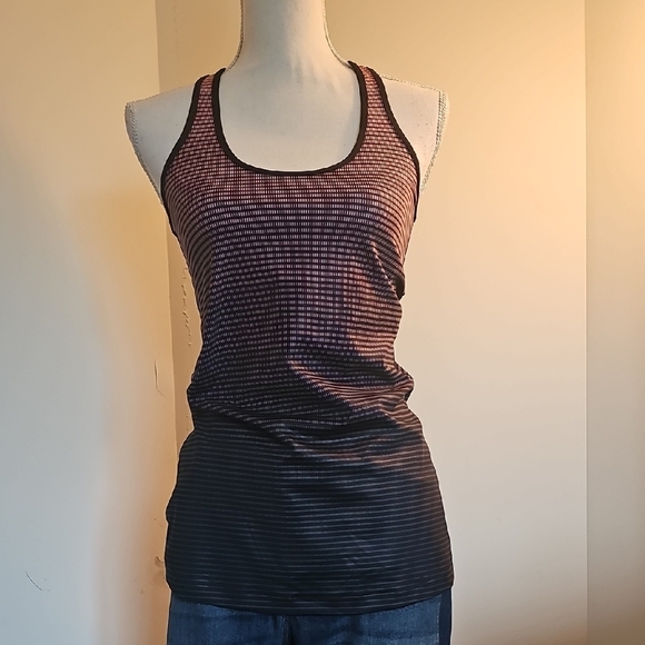 Lululemon Athletica Black and Pink Racerback Tank Top - Picture 1 of 6